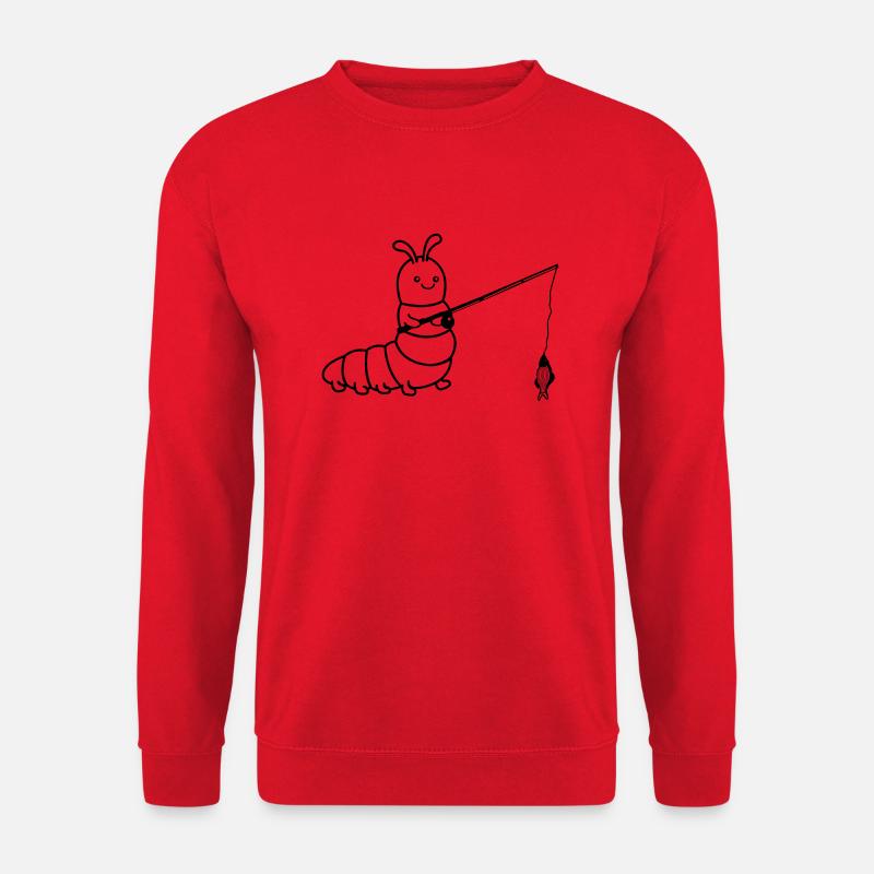 raupe angelt - Unisex Pullover - Rot