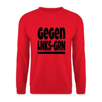gegen lnks grn - Unisex Pullover - Rot - Vorne - Alina (178cm) & Michal (187cm)