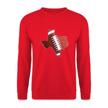 Le vrai football dans la carte de l’État du Texas - Sweat-shirt Unisexe - rouge - Devant - Alina (178cm) & Michal (187cm)