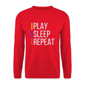 PLAYSLEEPREPEAT ( Gamer Edition) - Unisex Pullover - Rot - Vorne - Alina (178cm) & Michal (187cm)