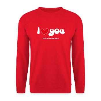 I Love You - Funny Quotes Couples NEW 02 - Unisex Sweatshirt - red - Front - Alina (178cm) & Michal (187cm)