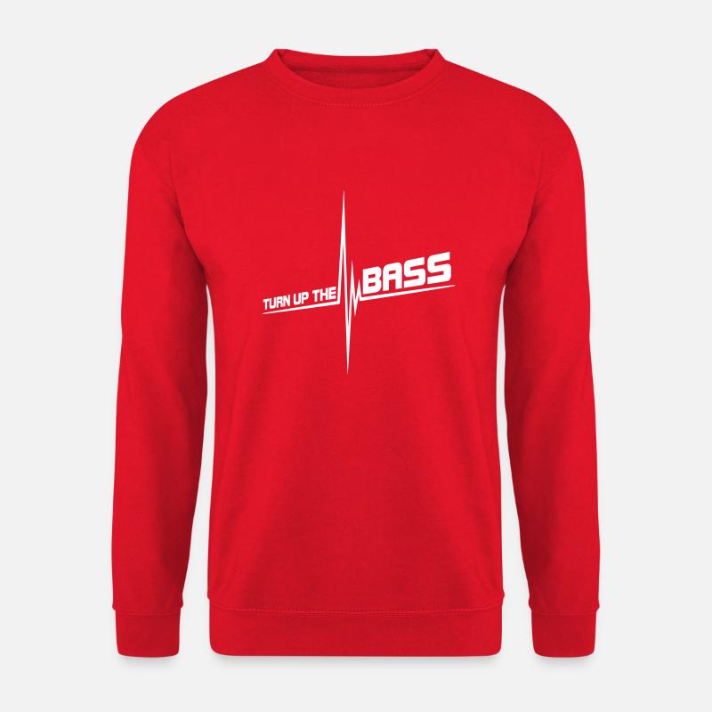 Turn Up The Bass Lauter Puls Herzschlag Frequenz - Unisex Pullover - Rot