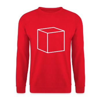 White cube - Unisex Sweatshirt - red - Front - Alina (178cm) & Michal (187cm)