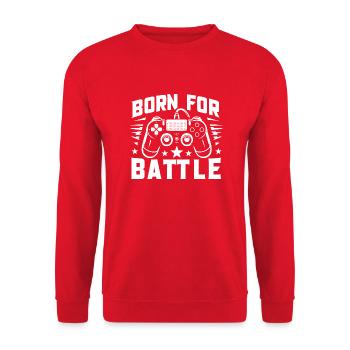Born for Battle - Unisex Sweatshirt - red - Front - Alina (178cm) & Michal (187cm)