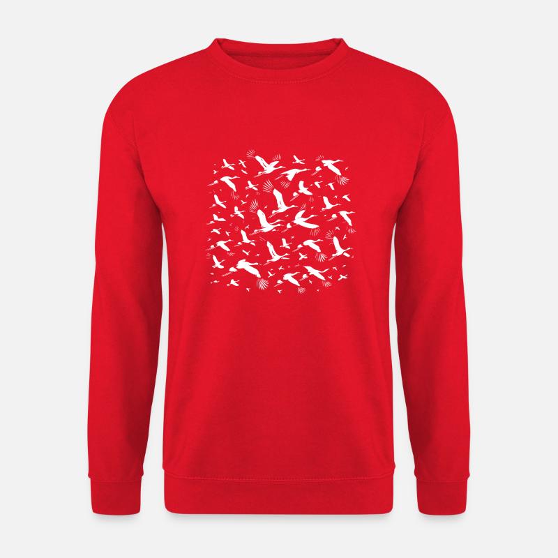 Storchschwarm, der in den Himmel fliegt - Unisex Pullover - Rot
