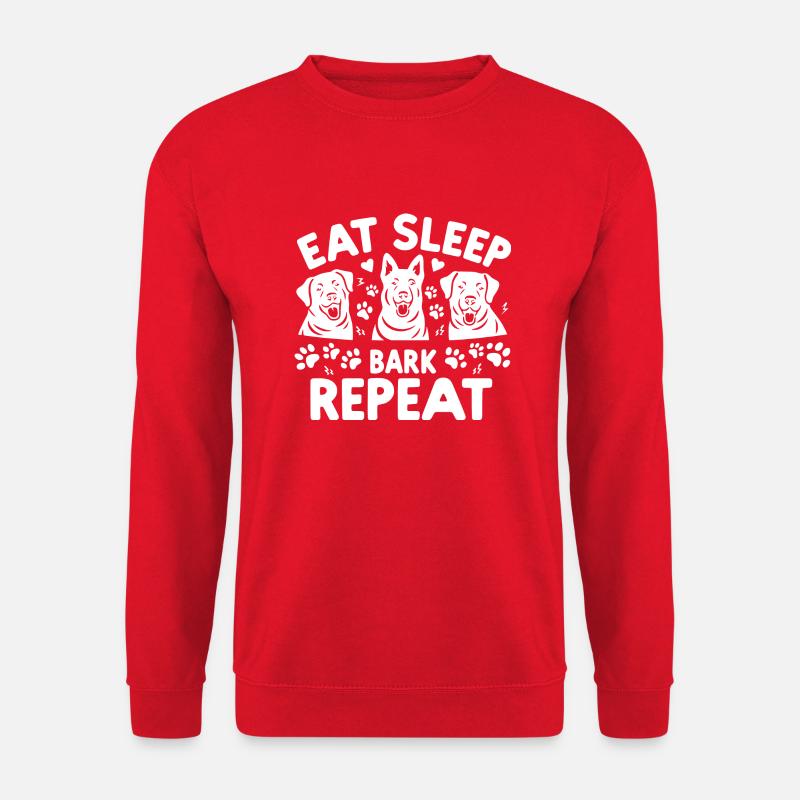 Eat Sleep Bark Repeat - Unisex Sweatshirt - red