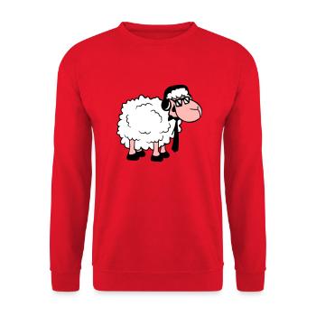 Sheep Sunglasses Tie Music DJ Headphones Fun - Unisex Sweatshirt - red - Front - Alina (178cm) & Michal (187cm)