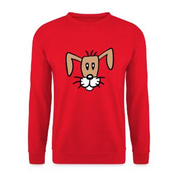 Dog Face Small Happy Puppy Pet - Unisex Sweatshirt - red - Front - Alina (178cm) & Michal (187cm)