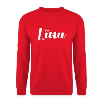 lina name - Unisex Pullover - Rot - Vorne - Alina (178cm) & Michal (187cm)
