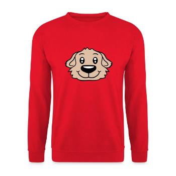 Visage de chien Petit Tête d’animal de compagnie Mignon - Sweat-shirt Unisexe - rouge - Devant - Alina (178cm) & Michal (187cm)