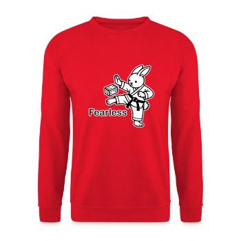 Lapin de karaté Couper du bois - Fearless Design - Sweat-shirt Unisexe - rouge - Devant - Alina (178cm) & Michal (187cm)