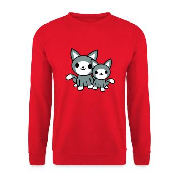 2 chats amis équipe équipage deux chatons de compagnie - Sweat-shirt Unisexe - rouge - Devant - Alina (178cm) & Michal (187cm)