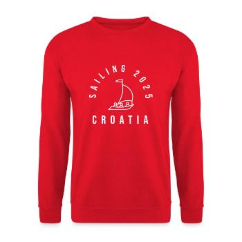 sailing croatia 2025 - Unisex Pullover - Rot - Vorne - Alina (178cm) & Michal (187cm)