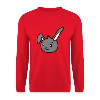 Bunny rabbit looks cute sideways to the side - Unisex Sweatshirt - red - Front - Alina (178cm) & Michal (187cm)