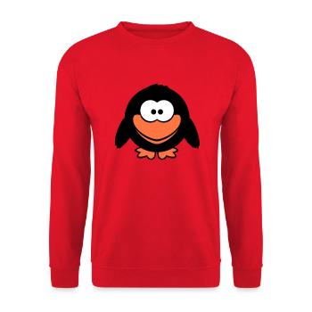 corbeau bande dessinée oiseau se tient debout peeps humour de dessin animé drôle - Sweat-shirt Unisexe - rouge - Devant - Alina (178cm) & Michal (187cm)