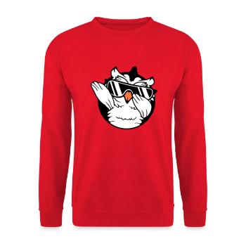 Owl Dabbing Dab Dance Pose Gesture Sunglasses Cute - Unisex Sweatshirt - red - Front - Alina (178cm) & Michal (187cm)