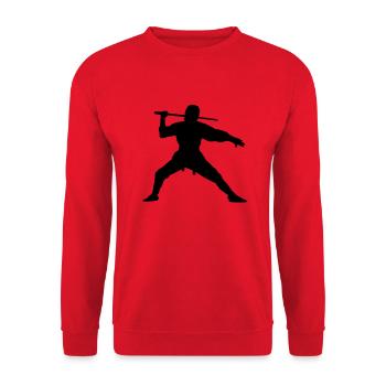 Ninja - Unisex Pullover - Rot - Vorne - Alina (178cm) & Michal (187cm)