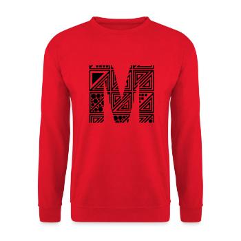 Buchstabe M - Unisex Pullover - Rot - Vorne - Alina (178cm) & Michal (187cm)