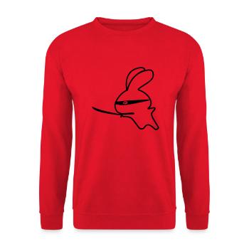 Kamikaze Ninja Bunny - Unisex Sweatshirt - red - Front - Alina (178cm) & Michal (187cm)