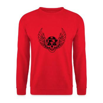 biker skull wings uk - Unisex Sweatshirt - red - Front - Alina (178cm) & Michal (187cm)