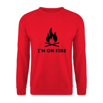 Je suis sur le feu - Incendie ou maître de gril - Sweat-shirt Unisexe - rouge - Devant - Alina (178cm) & Michal (187cm)