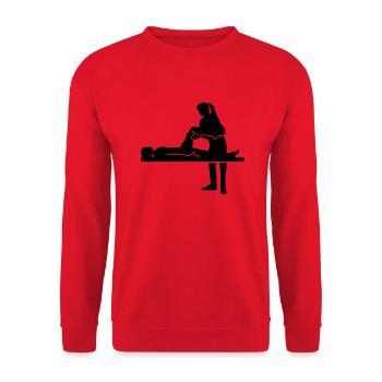 Physiotherapist - Unisex Sweatshirt - red - Front - Alina (178cm) & Michal (187cm)