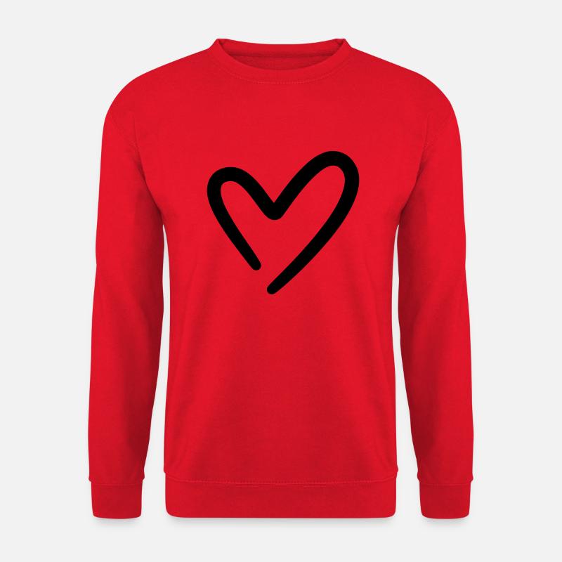 einfaches Herz - Unisex Pullover - Rot