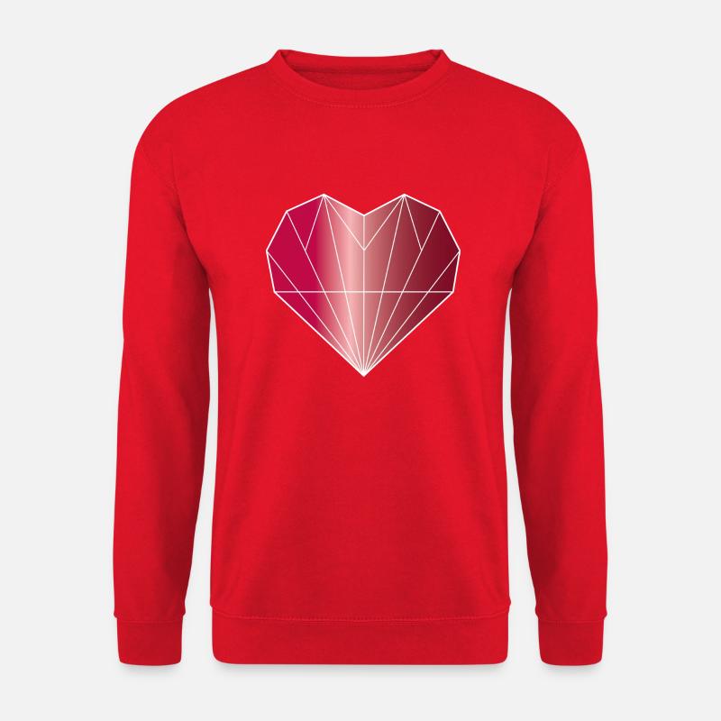 Herz Diamant rubinrot - Unisex Pullover - Rot