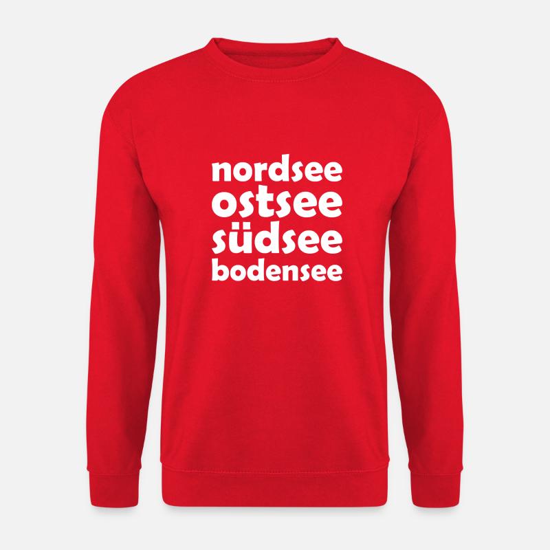 Bodensee - Südsee - Ostsee - Nordsee - Konstanz - - Unisex Pullover - Rot