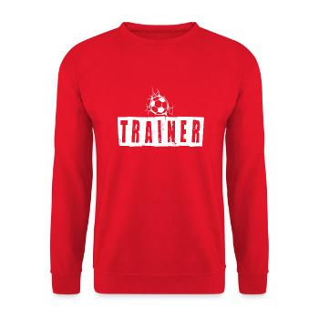 Trainer Fußball Fußballtrainer - Unisex Pullover - Rot - Vorne - Alina (178cm) & Michal (187cm)