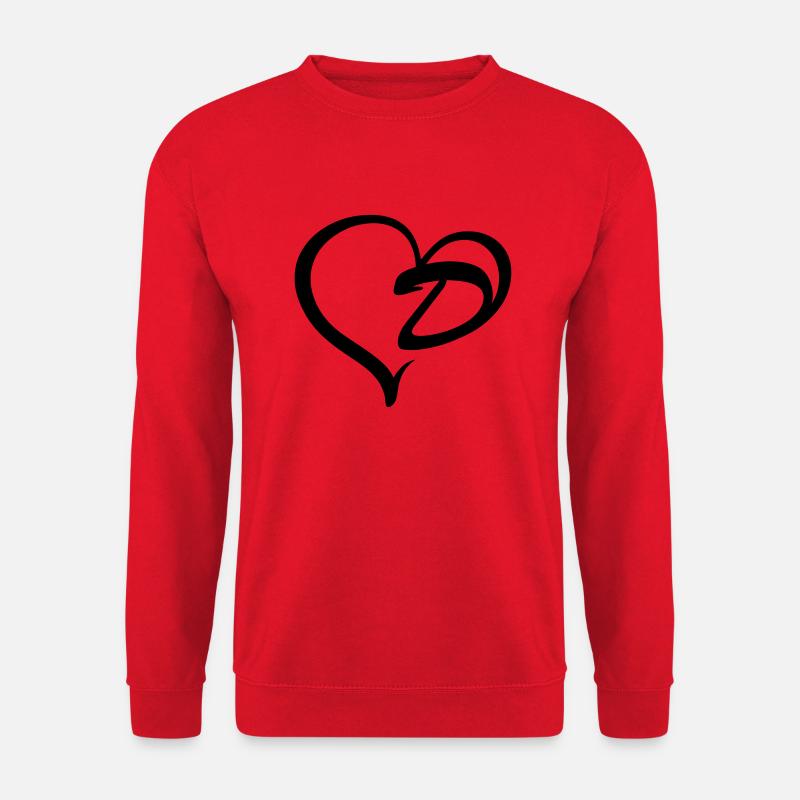 Herz Buchstabe D - Unisex Pullover - Rot
