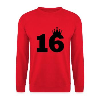 16 crown - Unisex Sweatshirt - red - Front - Alina (178cm) & Michal (187cm)