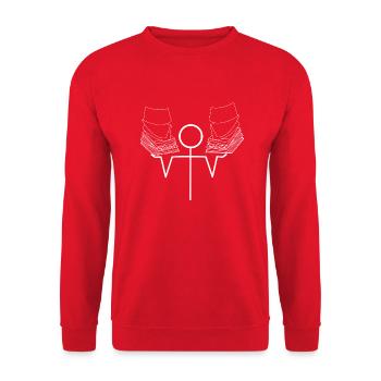 Blätterstapel - Unisex Pullover - Rot - Vorne - Alina (178cm) & Michal (187cm)