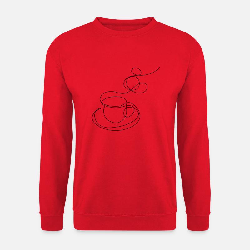 Kaffee lineart - Unisex Pullover - Rot