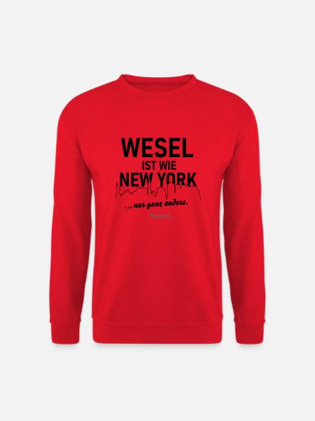 Wesel ist wie New York - Unisex Pullover - Rot