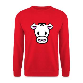 Kuh süß Tier Bauernhof Tiere lustig Kühe neu 16 - Unisex Pullover - Rot - Vorne - Alina (178cm) & Michal (187cm)