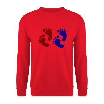 Pregnancy Baby shower Babyshower Boy Girl - Unisex Sweatshirt - red - Front - Alina (178cm) & Michal (187cm)