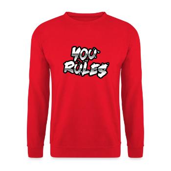 Du regierst schwarz - Unisex Pullover - Rot - Vorne - Alina (178cm) & Michal (187cm)