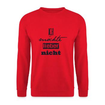 Bartleby der Schreiber - Ich möchte lieber nicht - Unisex Pullover - Rot - Vorne - Alina (178cm) & Michal (187cm)