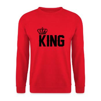 king - Unisex Pullover - Rot - Vorne - Alina (178cm) & Michal (187cm)