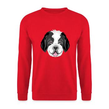 Tête de Saint Bernard - Sweat-shirt Unisexe - rouge - Devant - Alina (178cm) & Michal (187cm)