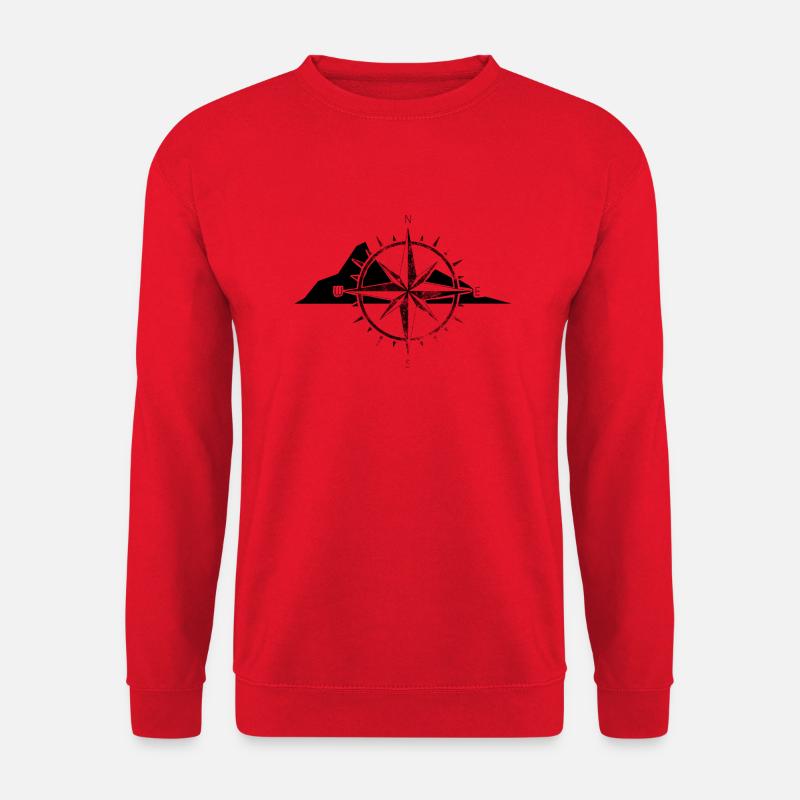 Compass - Mountain - (13) - Unisex Sweatshirt - red