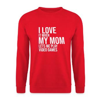 J’adore quand ma mère me laisse jouer à des jeux vidéo - Sweat-shirt Unisexe - rouge - Devant - Alina (178cm) & Michal (187cm)