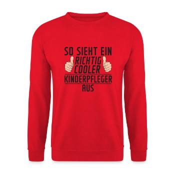 Kinderpfleger | | Pfleger | Kinder | Pflege - Unisex Pullover - Rot - Vorne - Alina (178cm) & Michal (187cm)