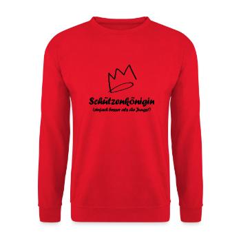 Schützenkönigin - Unisex Pullover - Rot - Vorne - Alina (178cm) & Michal (187cm)