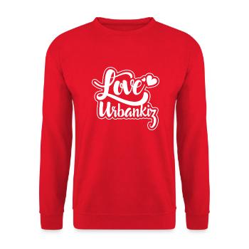 Love urbankiz - Sweat-shirt Unisexe - rouge - Devant - Alina (178cm) & Michal (187cm)