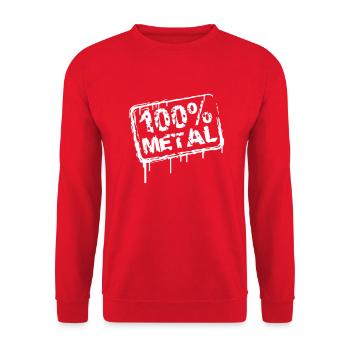 100% Pour-Métal Musique Timbre Graffiti Drops - Sweat-shirt Unisexe - rouge - Devant - Alina (178cm) & Michal (187cm)