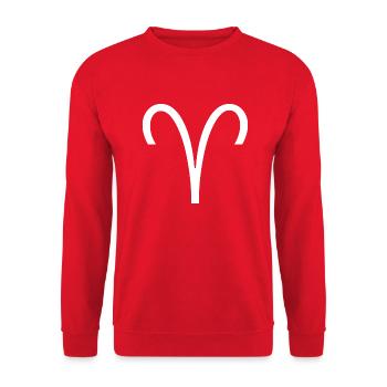 Signe du zodiaque Bélier, design exclusif de t-shirt - Sweat-shirt Unisexe - rouge - Devant - Alina (178cm) & Michal (187cm)