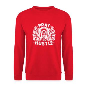 Priez puis bousculez - Sweat-shirt Unisexe - rouge - Devant - Alina (178cm) & Michal (187cm)