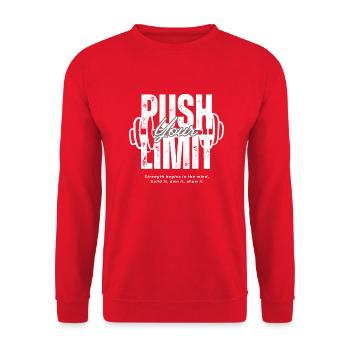 Push your limit - Unisex Pullover - Rot - Vorne - Alina (178cm) & Michal (187cm)